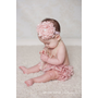Pink ruffle baby bloomer/ diaper cover and headband set that is great for photoshoot