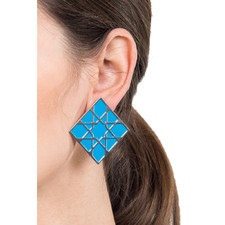 Alhambra turquoise square earrings