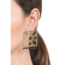 Alhambra square drop earrings with Onyx