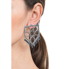 Alhambra triangle drop earrings with Lapis