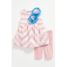 Pippa & Julie Stripe Dress & Leggings (Toddler)