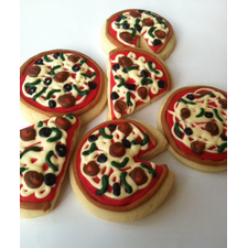 Pizza Pie / Pizza Slice / Pizza Sugar Cookies with Buttercream Frosting