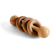 Montessori Baby Rattle, Natural Wooden Infant Toy with Organic Polish