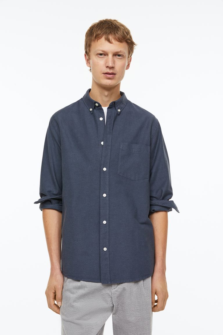 Regular Fit Oxford Shirt - Dark blue - Men | H&amp;M US