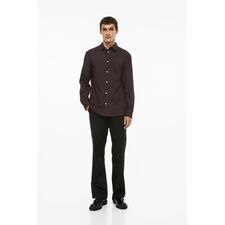 Slim Fit Easy-iron Shirt - Burgundy/dotted - Men 