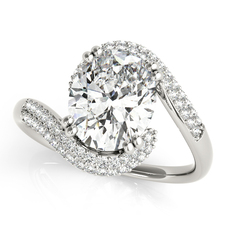 Bypass Style Oval Diamond Engagement Ring