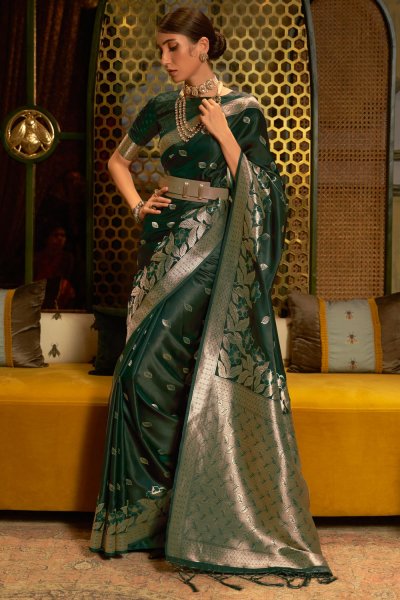 Bottle Green Handloom Weave...