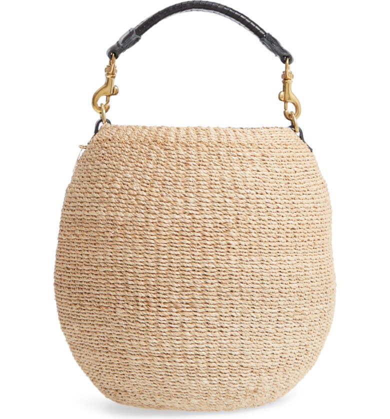 Pot de Miel Top Handle Straw Basket Bag, Main, color, CREAM