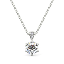 Round 6 Claw Pave Bail Pendent