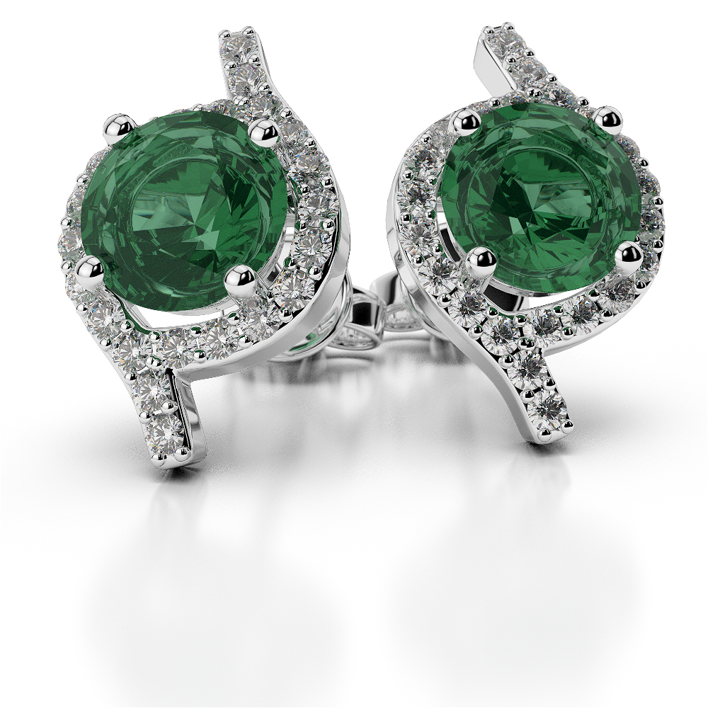 Prong Set Emerald Earrings ...