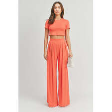 Crop Top And Palazzo Pants Set