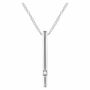 14K White .015 CT Diamond Bar 16-18" Necklace 