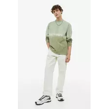 Relaxed Fit Jersey Shirt - Sage green/tie-dye - Men 