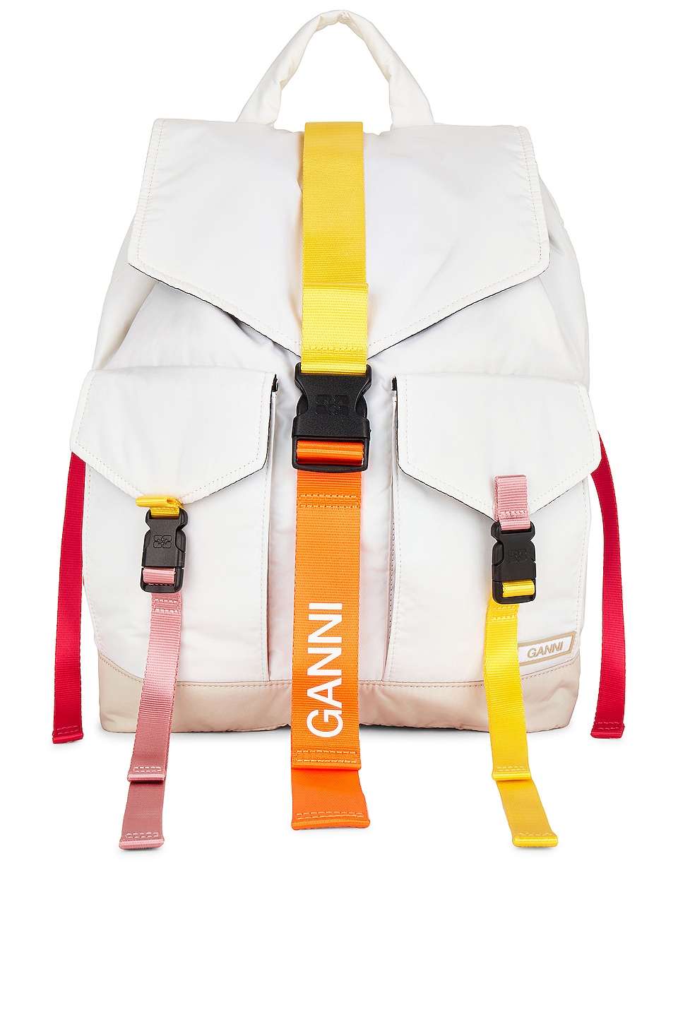 Ganni Recycled Tech Backpack in Egret | REVOLVE