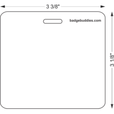 3 ⅜" x 3 ⅛" Horizontal Blank Badge Buddies®
