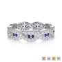 Gold / Platinum Blue Sapphire and Diamond Full Eternity Ring RZ1498