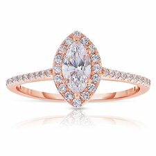 Rm1301m-14k Rose Gold Marquise Cut Halo Diamond Semi Mount Engagement Ring 