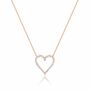 Graduated Diamond Single Prong Heart Necklace
