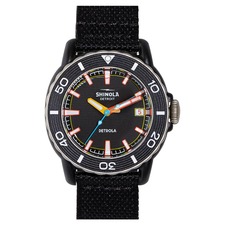 SHINOLA Sea Creatures Woven Strap Watch, 40mm, Main, color, BLACK