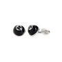 GUCCI Interlocking Onyx Cuff Links, Main, color, SILVER/ ONYX