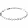 Sterling Silver Imitation White Cubic Zirconia Bangle 7 Bracelet