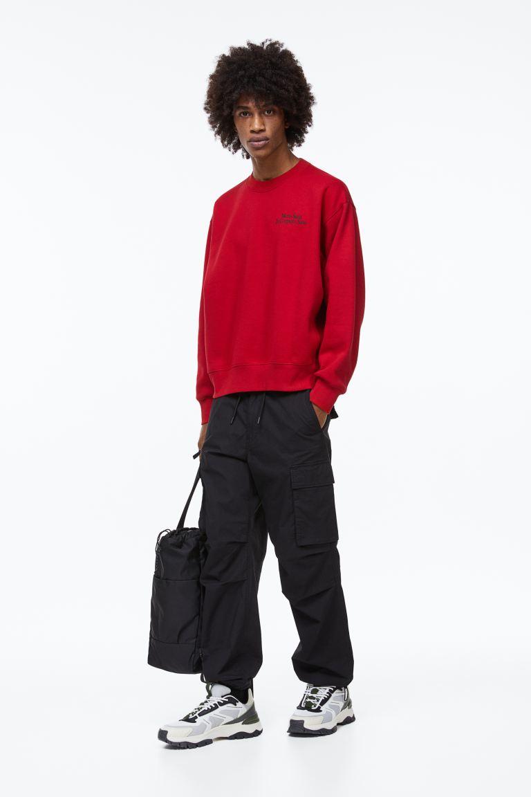 Relaxed Fit Cargo Pants - Black - Men 