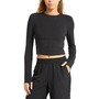 Streamline Seamed Crop Top, Main, color, BLACK