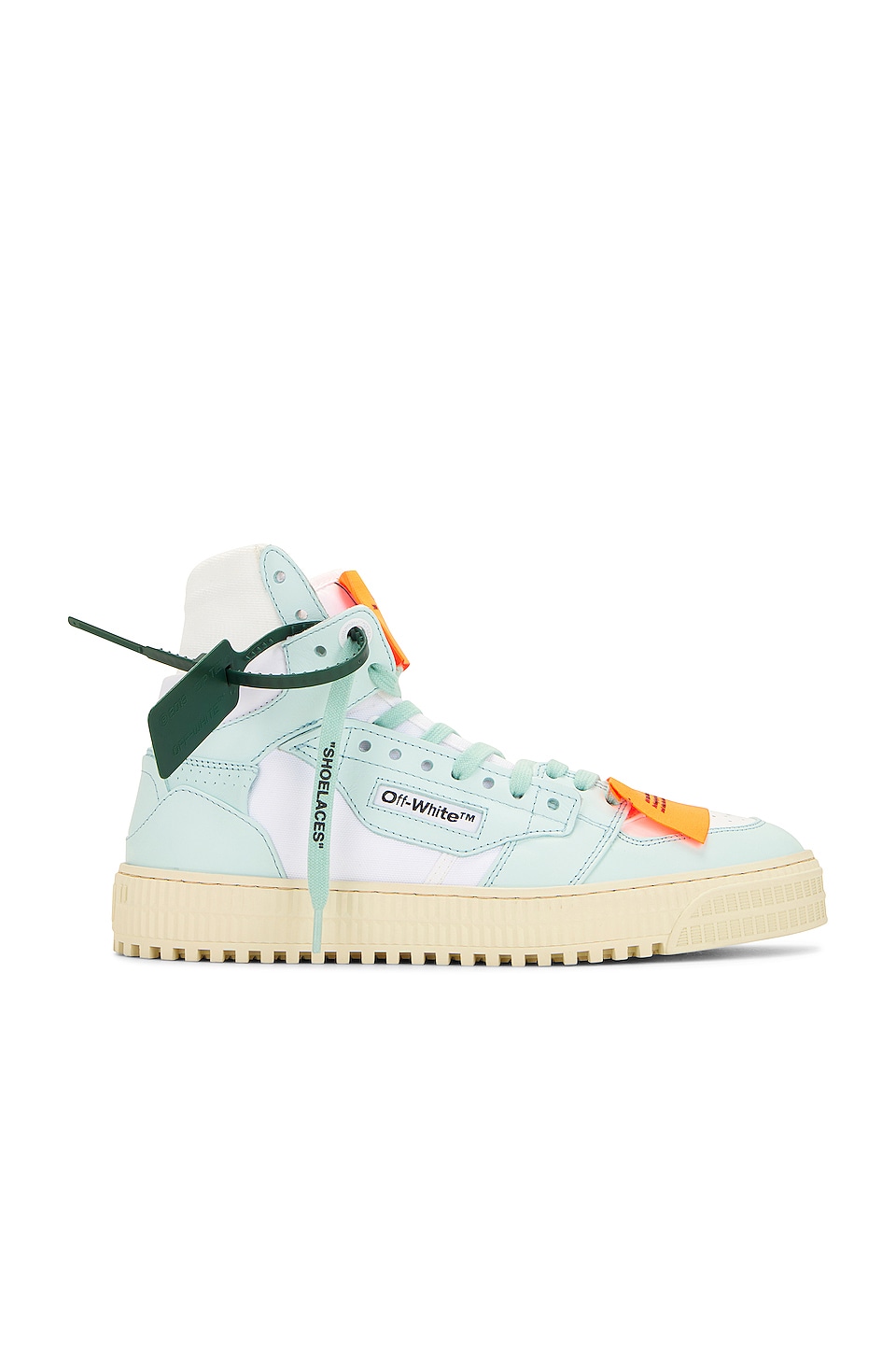 3.0 Off Court Leather Sneaker in White &amp; Mint | REVOLVE