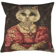 Cat With Crown A Tapestry Cover Belgian Decor Pillow image 1