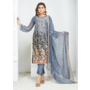 Chiffon Grey Embroidered Trouser Suit