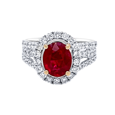Ruby Ring in 18K White Gold