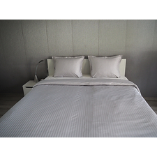 Silver Strips | Cotton Sateen | Double Bedding Set - pillowcase 20x27"