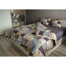 Anthracite Squares | Double Bedding Set - pillowcase 20x27"