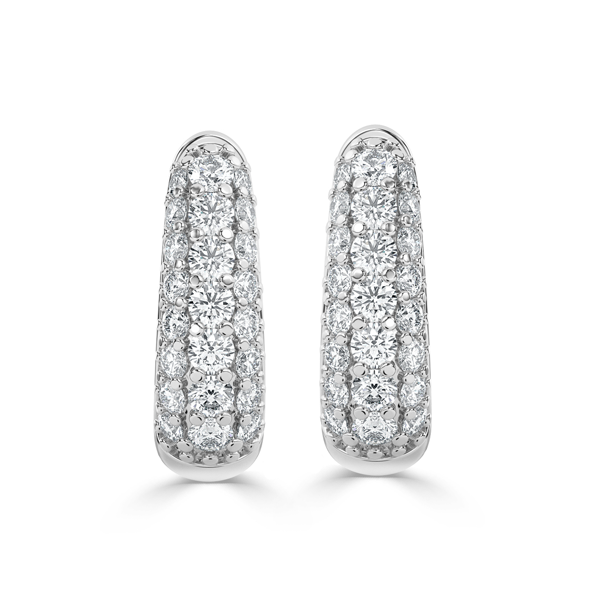 Round Hoop Diamond Earrings