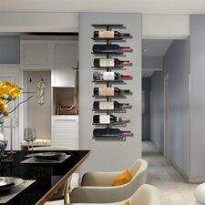 Odet 9 Bottle Wall Mounted Wine Bottle Rack in Bronze