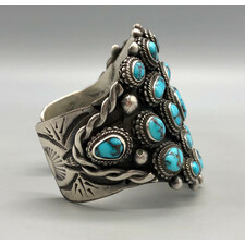 Exquisite Lone Mountain Turquoise Cluster Bracelet