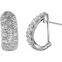 Sterling Silver Cubic Zirconia J-Hoop Omega Earrings