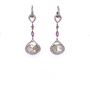 Estate 14k Diamond Pink Sapphire Dangle Earrings
