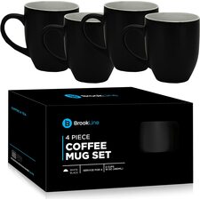 Brookline Ceramic Coffee Mug 16OZ - Tea Mug with Handle, Espresso Cups Pack of 4