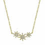 A 14K Yellow Gold Triple Star Station Necklace That Is Pave-Set With Diamonds Weighing .09 Carat Total. G/H, Vs-Si The Necklace Is Stationed To A Cable Link Chain Measuring 18 In Length.
