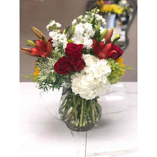 Garden Mix in a cylinder vase