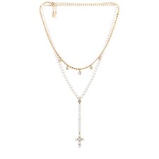 Ettika Lariat Layered Necklace in Ivory | REVOLVE