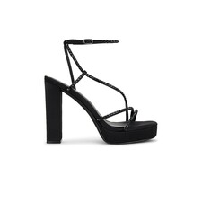 Jeffrey Campbell Aperitivo Sandal in Black Satin | REVOLVE