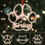 PERSONALIZED DOG/CAT PAW CHRISTMAS ORNAMENT