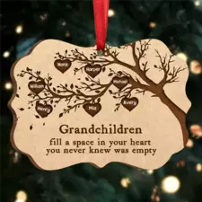 Grandchildren - Fill A Space In Heart Christmas, Heartwarming - Personalized Wood Ornament - Gift For Family Members, Grandma, Grandpa, Mom, Dad