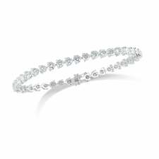 Round Diamond 3 Claw Diamond Tennis Bracelet