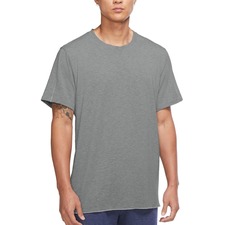 NIKE Dri-FIT Yoga T-Shirt, Main, color, SMOKE GREY/ IRON GREY
