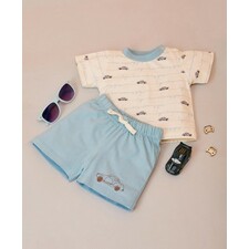 Baby Boy T-shirt &amp; Short with Crazy Car Print