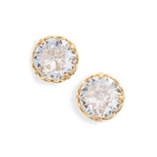 KATE SPADE NEW YORK that sparkle round stud earrings, Main, color, CLEAR/ GOLD