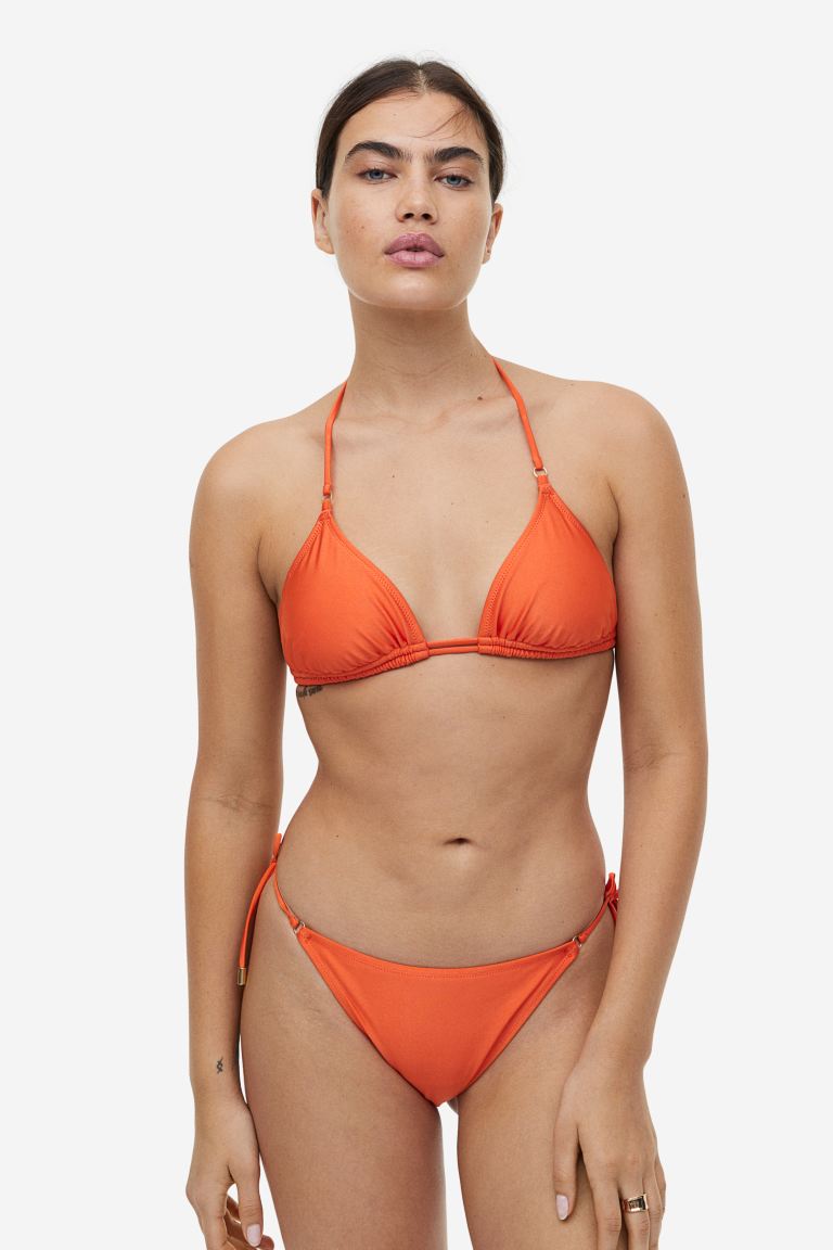 Padded Triangle Bikini Top - Orange - Ladies 